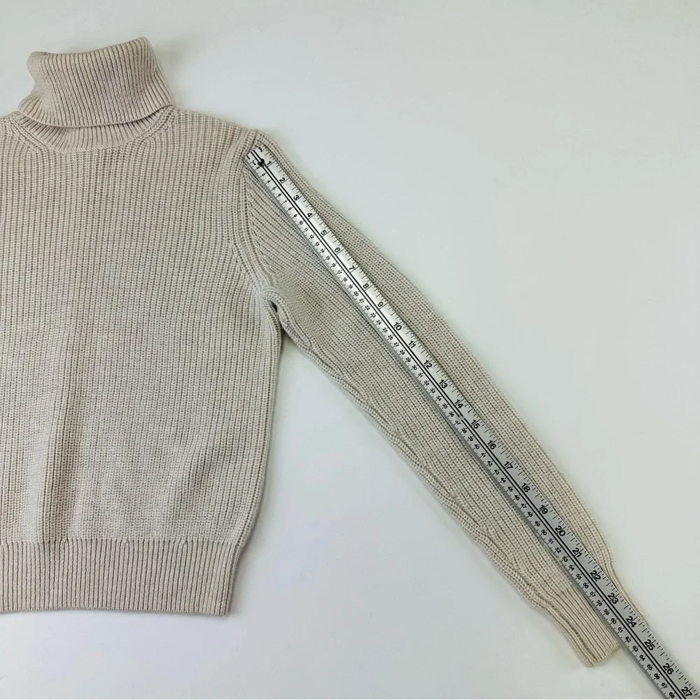Aritzia Wilfred Laurel merino wool womens turtleneck size Small neutral ribknit - Picture 6 of 10